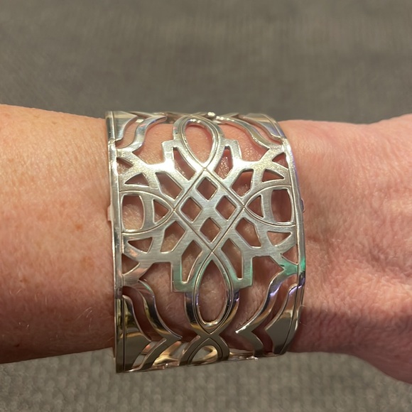 Brighton- Christo wide cuff bracelet set with red/dark gray leather insert. - Picture 9 of 10